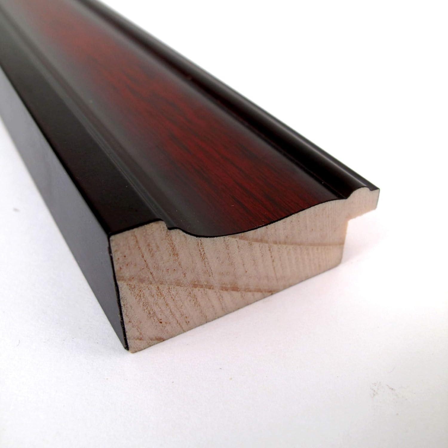 Amanti Art Rubino Cherry Scoop Beveled Wood Wall Mirror 27 x 21 in.