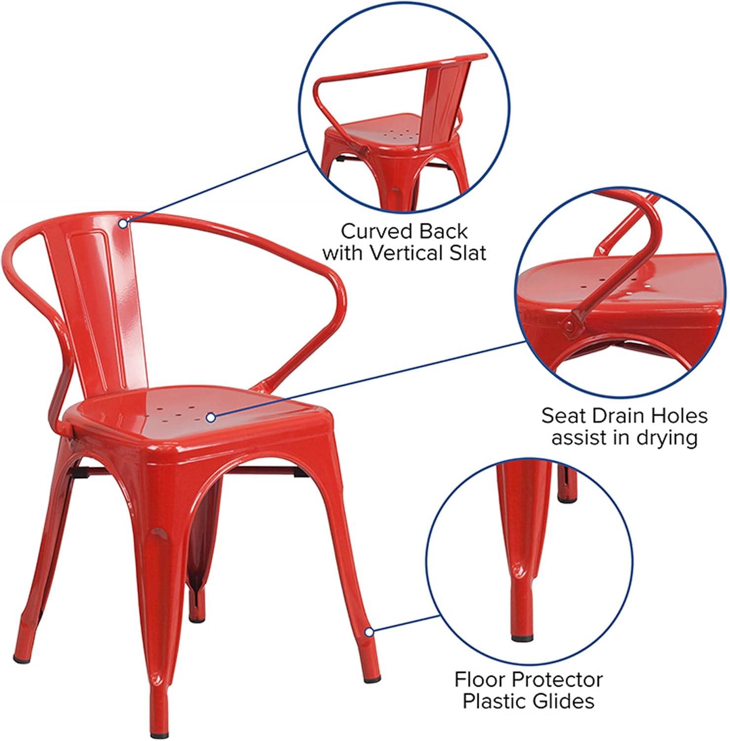 Hucheson Metal Indoor-Outdoor Chair with Arms