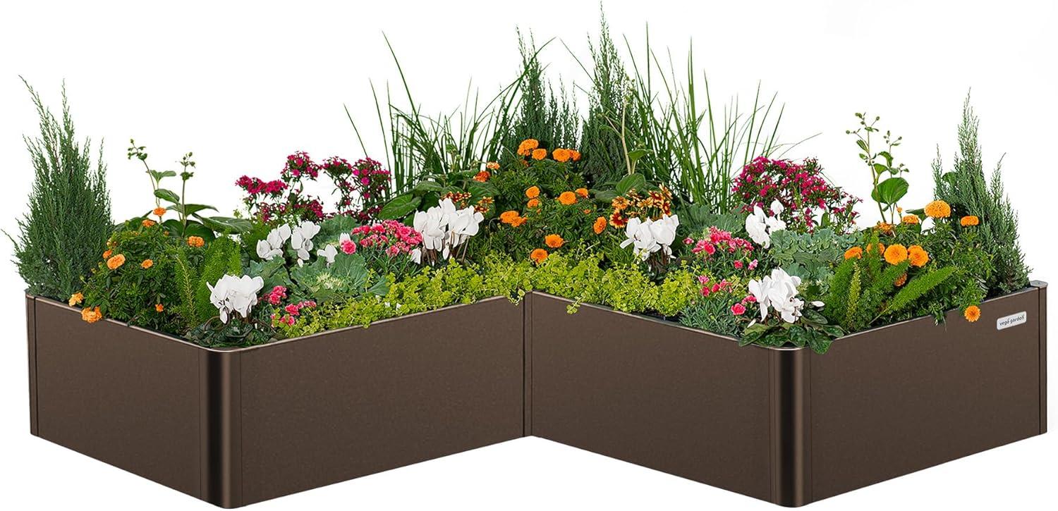 Vego Garden Metal Outdoor L Shape Planter Box