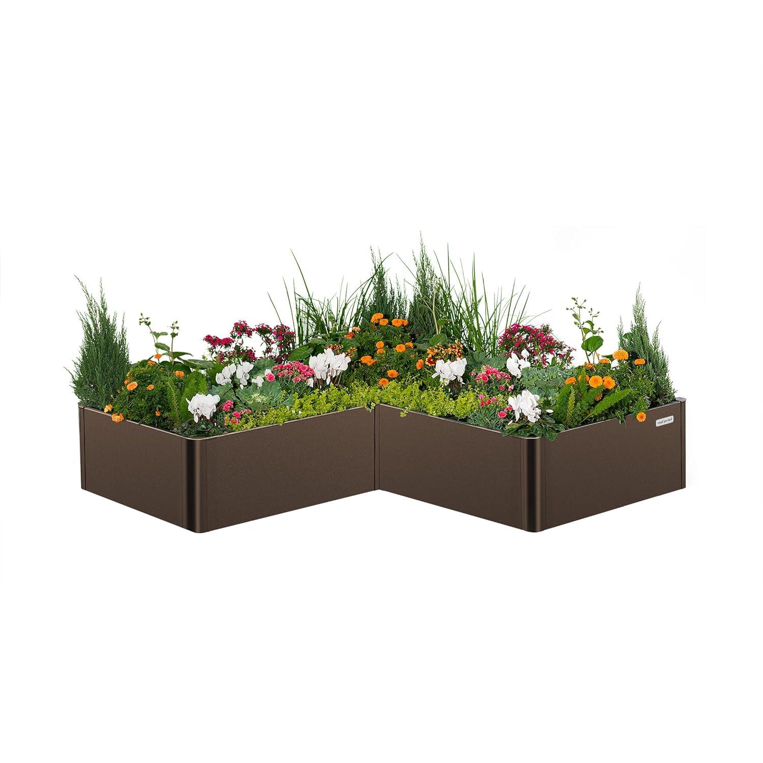 Vego Garden Metal Outdoor L Shape Planter Box