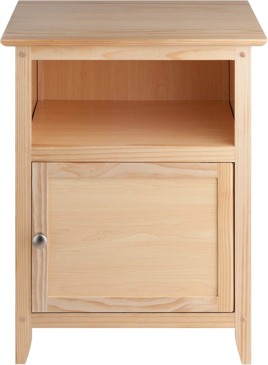 Winsome Henry Nightstand Natural: Bedside Table with Cabinet Door, Wood Veneer, MDF Frame, Assembly Tools Provided