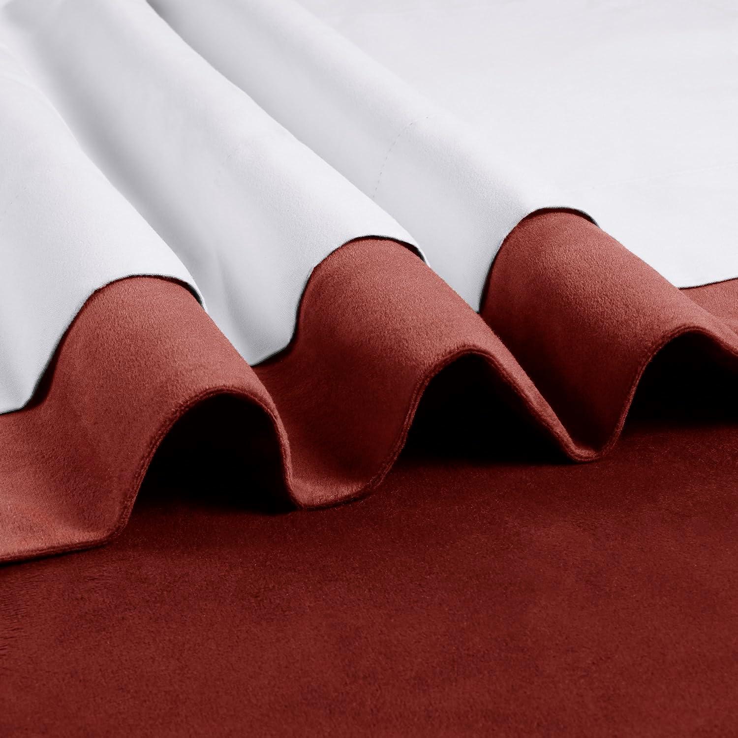 Half Price Drapes Signature Crimson Rust Velvet Blackout Curtains For Bedroom(1 Panel), 50WX 108L
