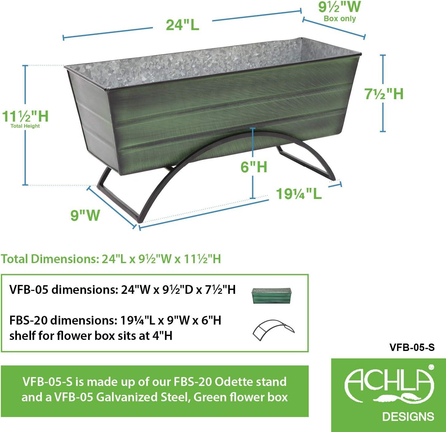 Medium Green Steel Planter Box with Stand