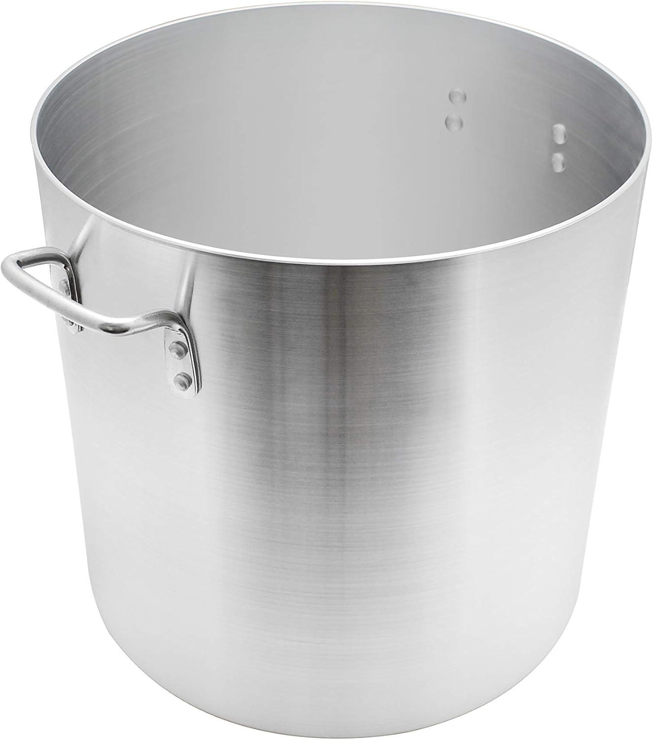 Heavy-Duty 40 Quart Silver Aluminum Stock Pot