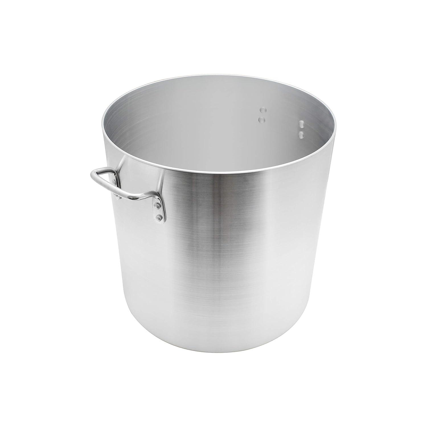 Heavy-Duty 40 Quart Silver Aluminum Stock Pot