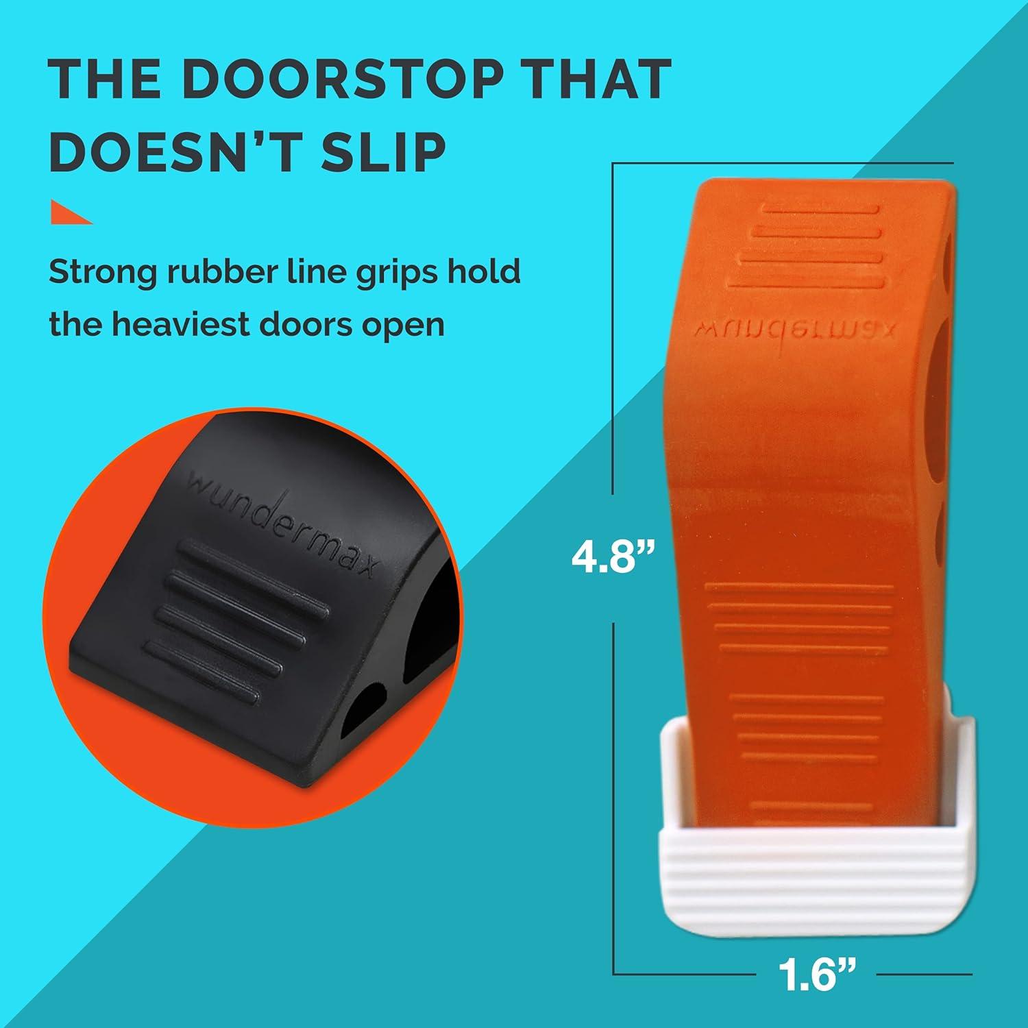 Gray Rubber Door Stopper Wedge Pack of 3