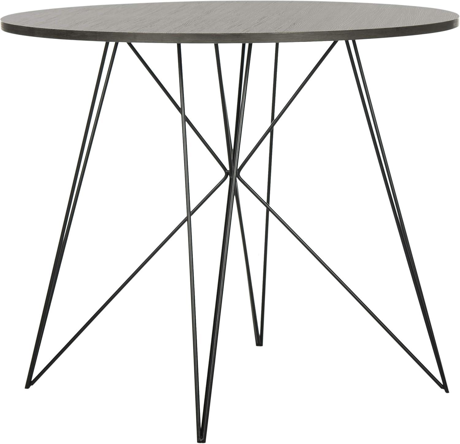 Contemporary Transitional 35" Round Dining Table in Dark Grey