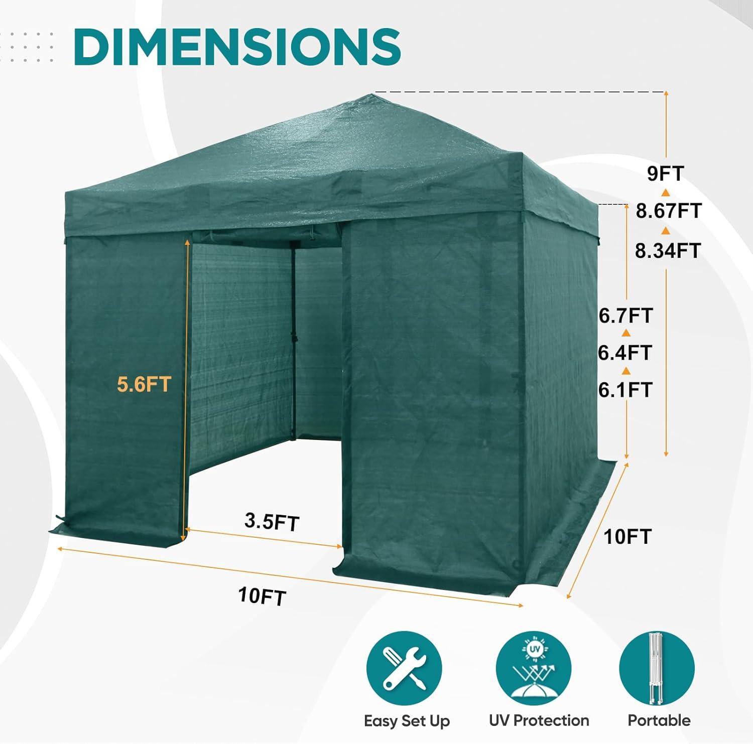 Eagle Peak 10x10 Green Mesh Portable Pop-Up Greenhouse