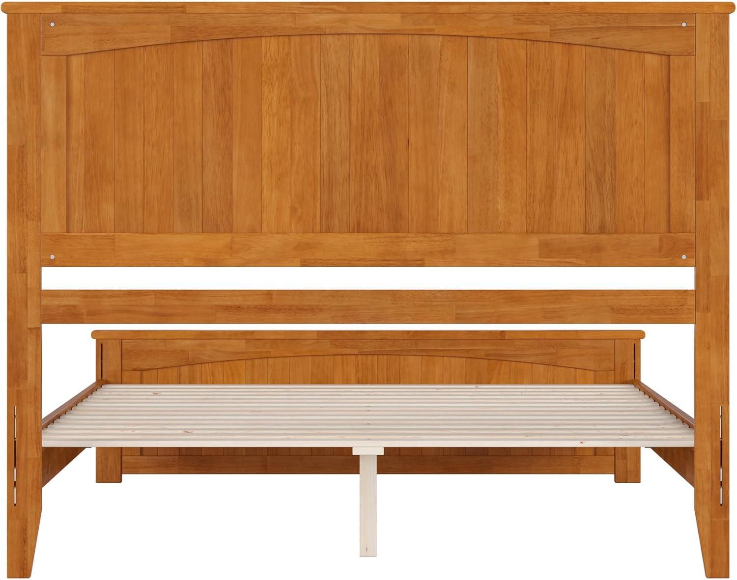 AFI Naples Queen Solid Wood Low Profile Platform Bed with Matching Footboard, Light Toffee