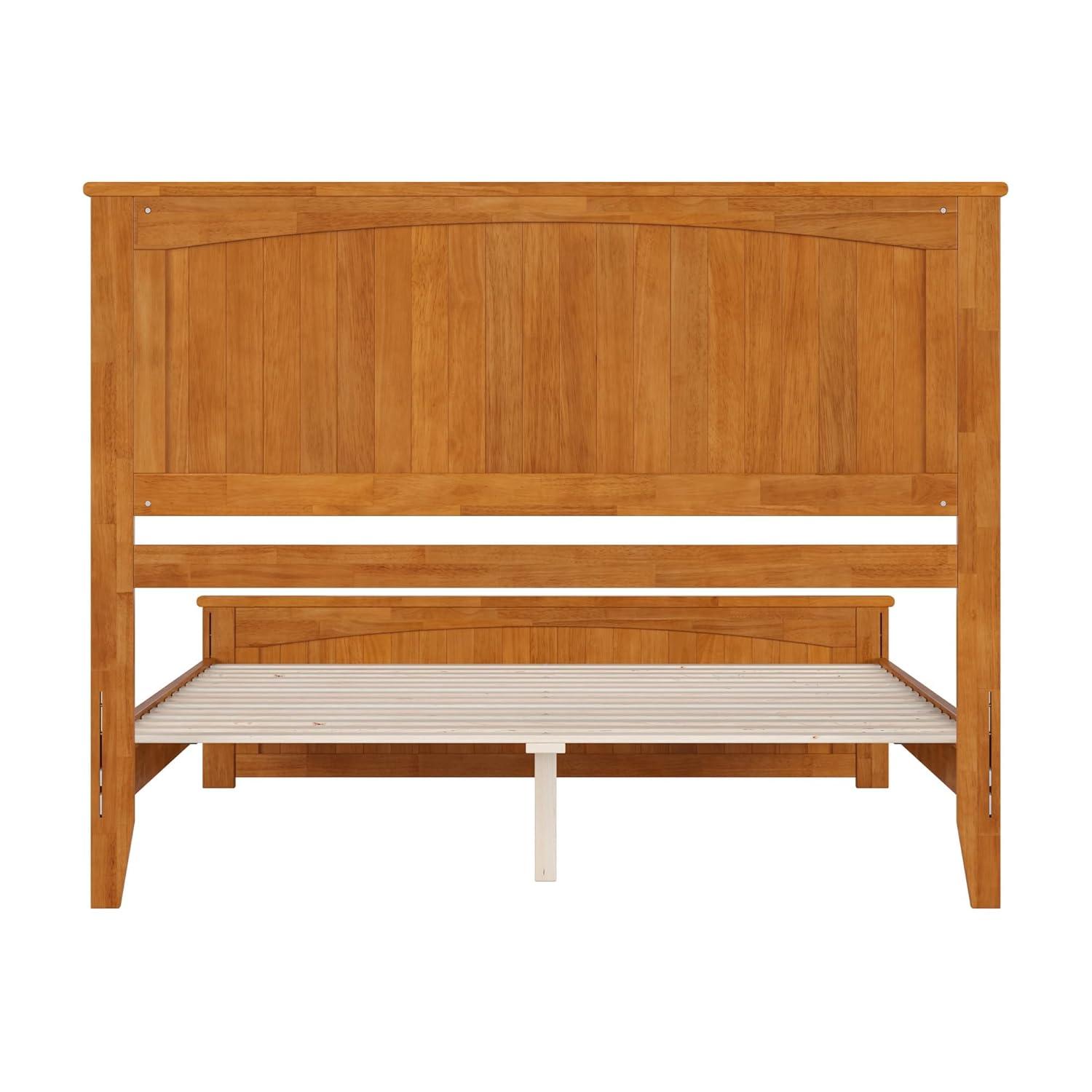 AFI Naples Queen Solid Wood Low Profile Platform Bed with Matching Footboard, Light Toffee