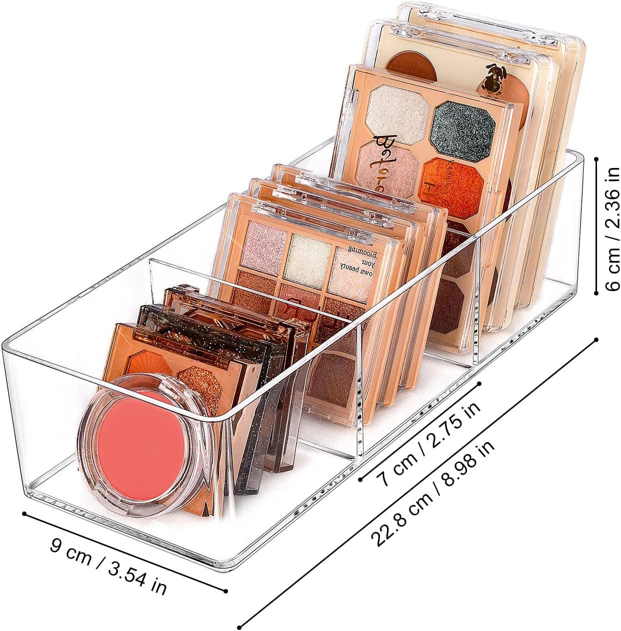 JessLab Acrylic Makeup Organizer with 3 Compartments, Transparent
