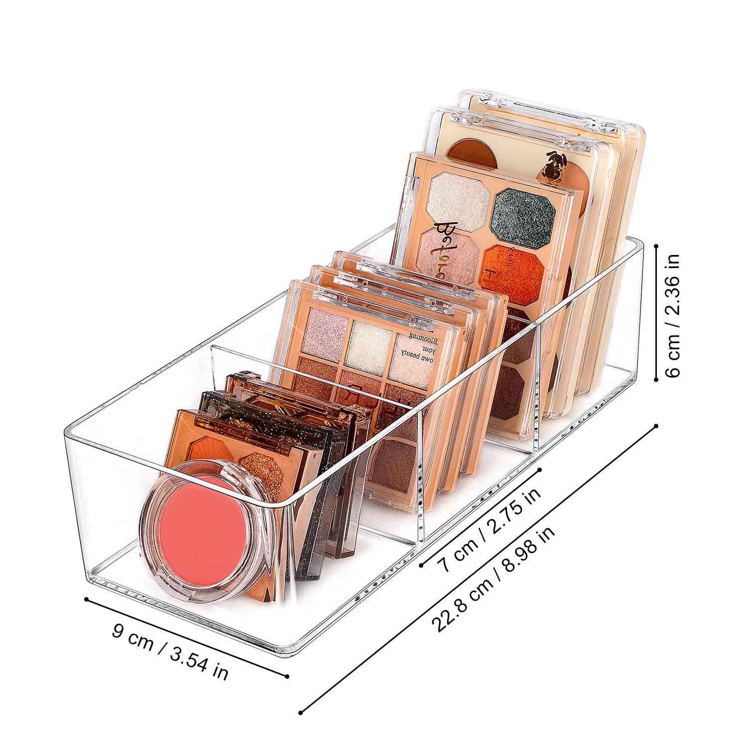 JessLab Acrylic Makeup Organizer with 3 Compartments, Transparent