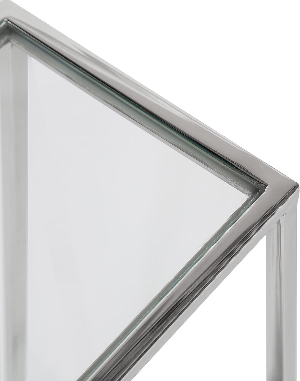 Kate and Laurel Jaspur Rectangle Metal Side Table, 16x8x24, Silver