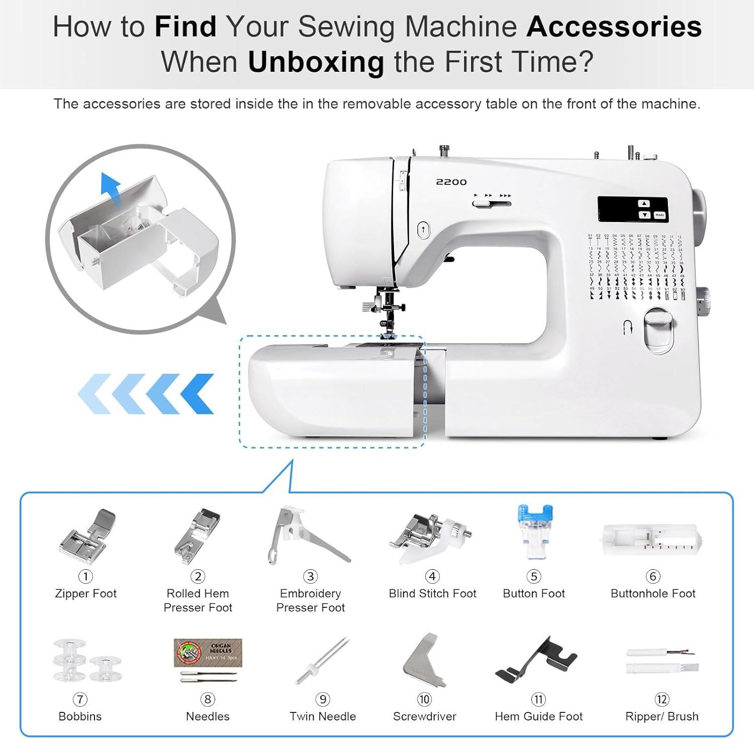 Uten Portable White Computerized Quilting Sewing Machine