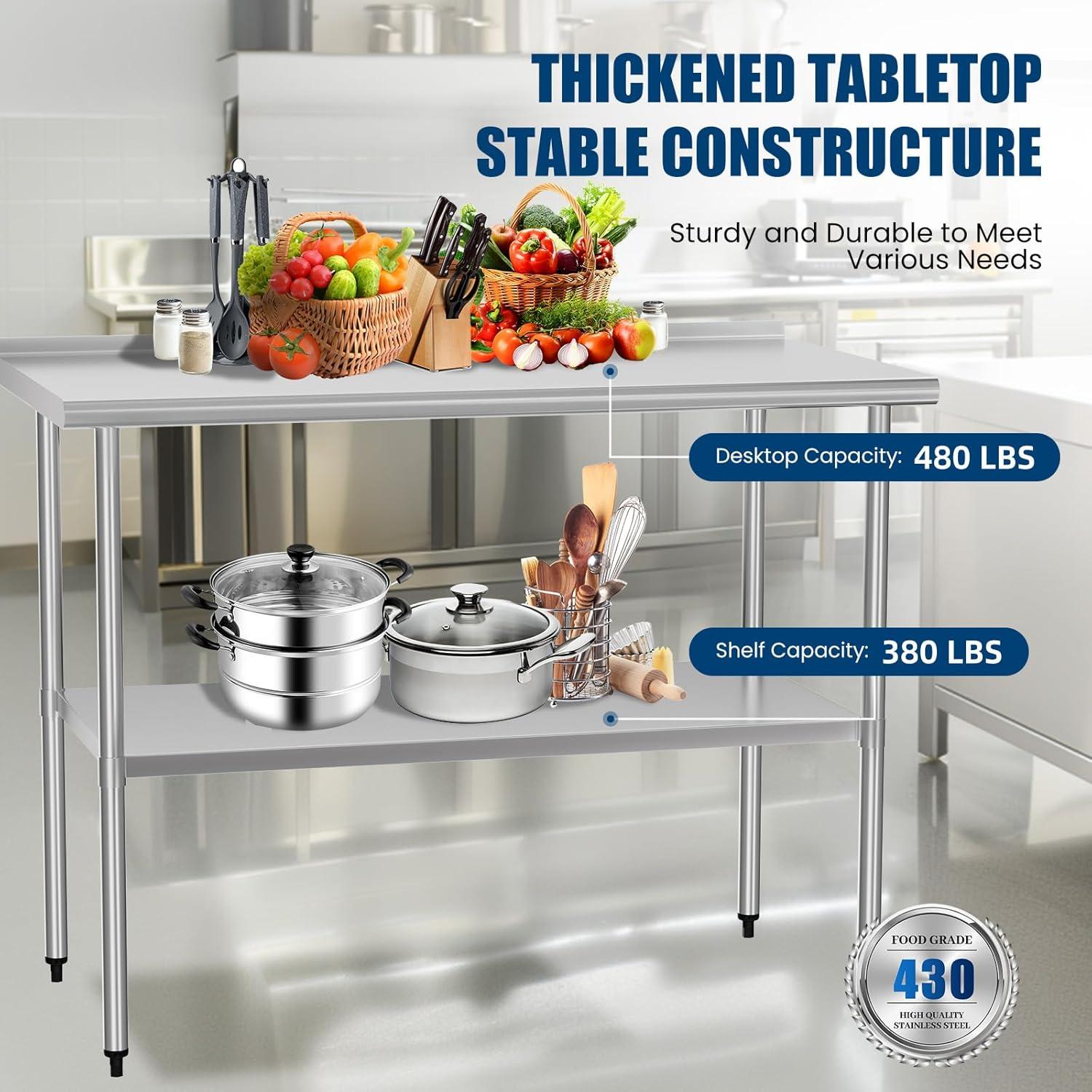 Stainless Steel Triangular Kitchen Prep Table with Undershelf