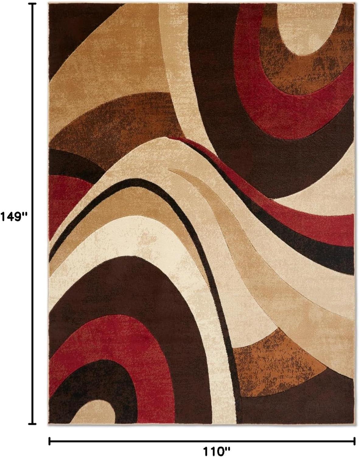 Home Dynamix Slade Contemporary Abstract Area Rug, Brown/Red, 9'2"x12'5"