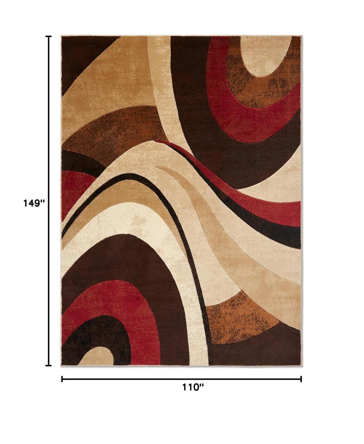 Home Dynamix Slade Contemporary Abstract Area Rug, Brown/Red, 9'2"x12'5"