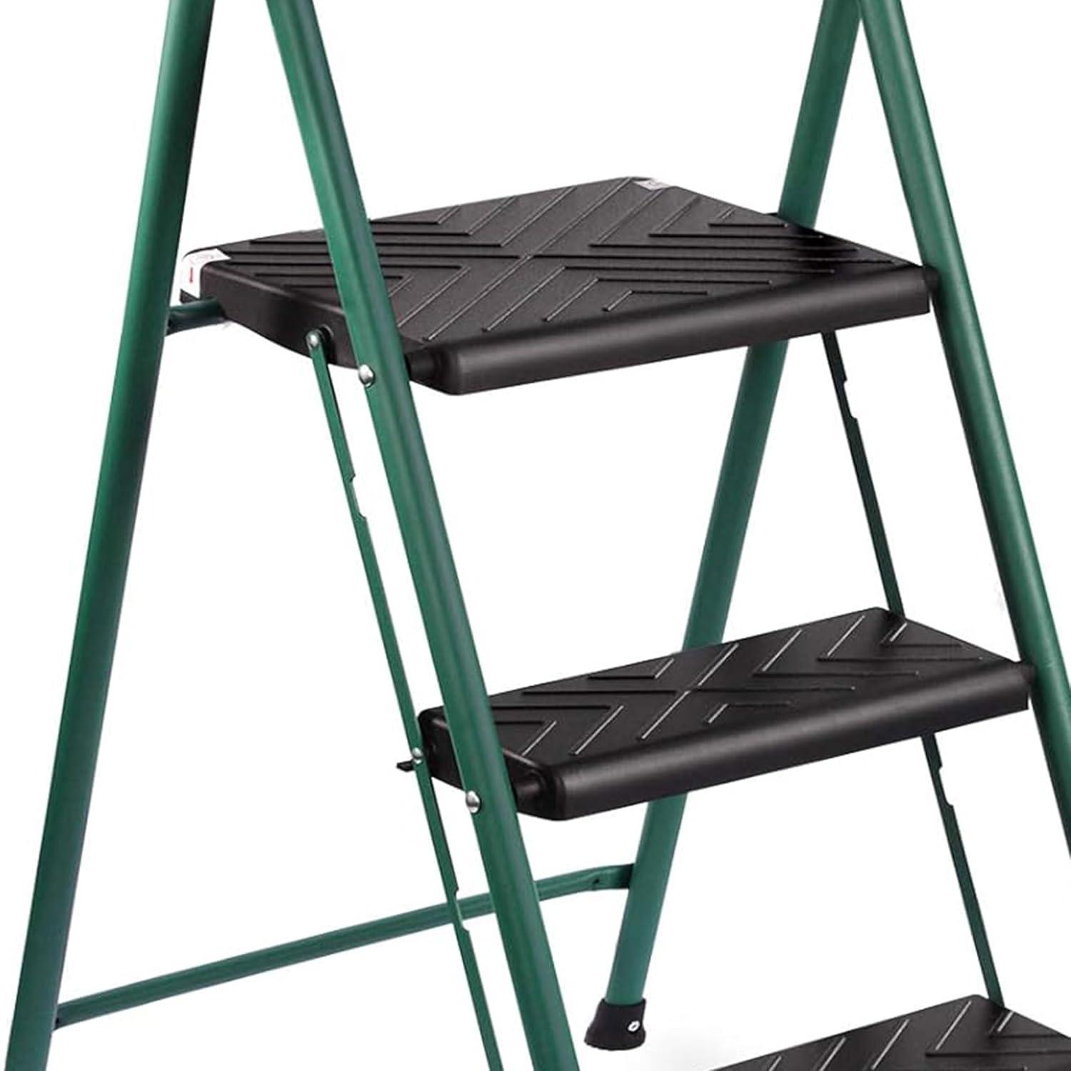 Delxo 3 - Step Steel Lightweight Folding Step Ladder