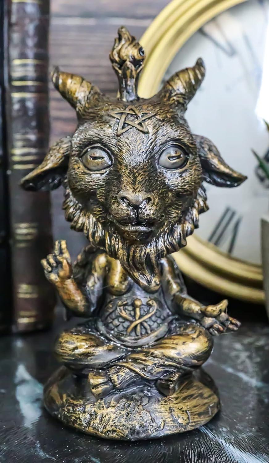 Ebros Whimsical Sabbatic Goat of Mendes Samael Lilith Baphomet Bobblehead Figurine LaVeyan Baphomet Worship The Caduceus Symbol Bobble Heads