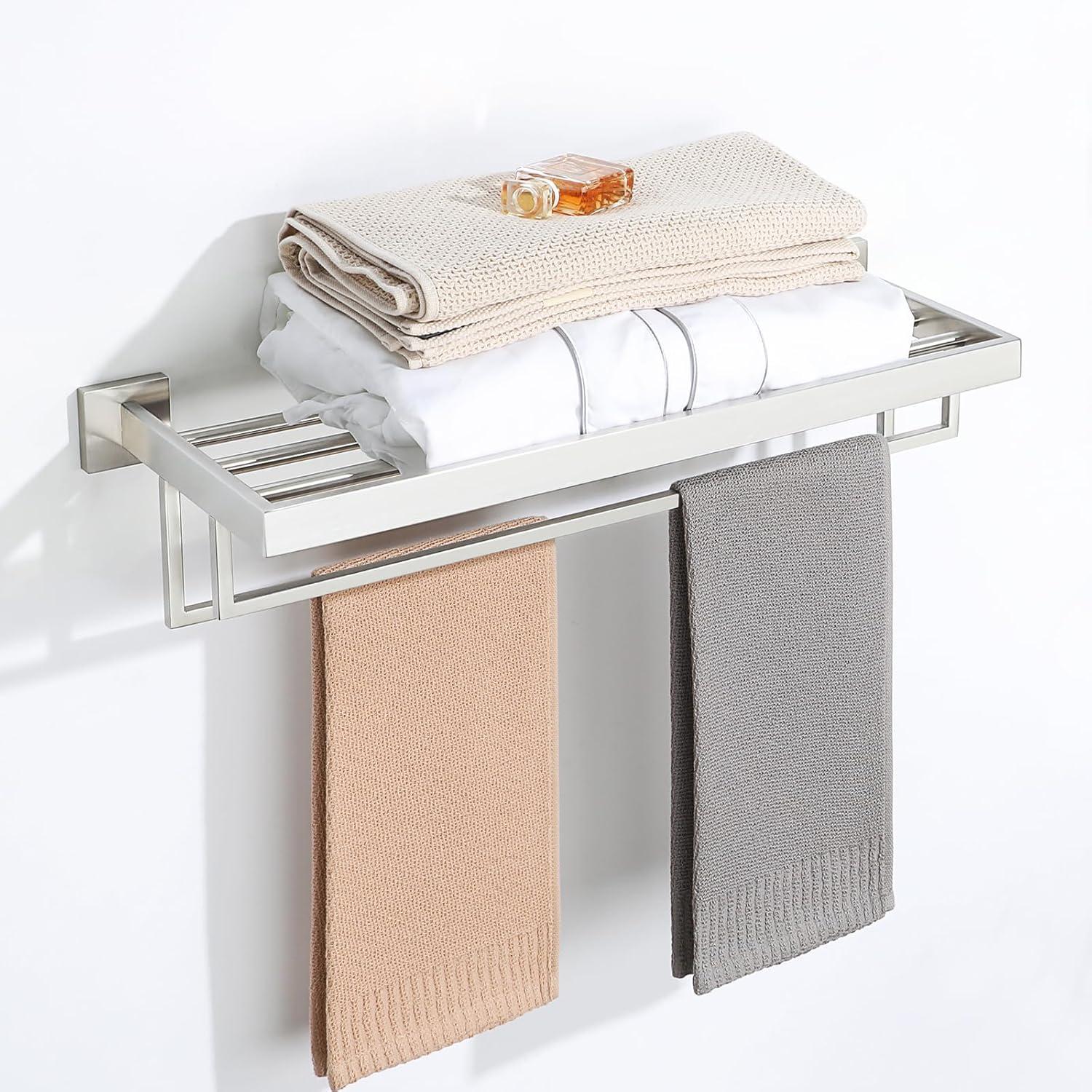 Double Towel Bar, 24 Inch Towel Racks for Bathroom, Modern Towel Holder for Bathroom Wall