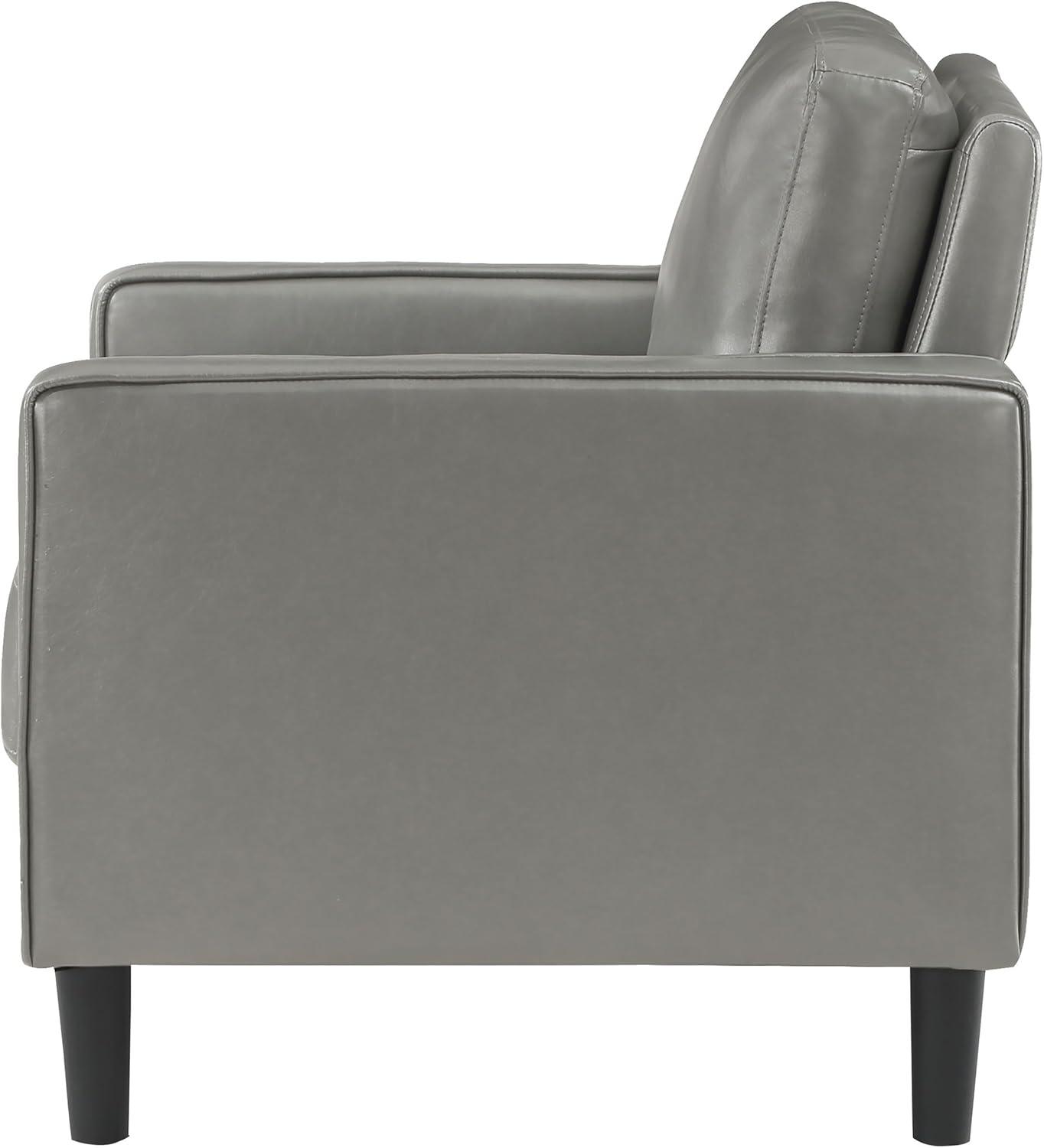 Coaster Ruth Upholstered Track Arm Faux Leather Accent Chair Grey