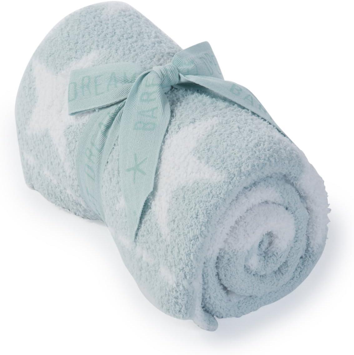 CozyChic Aqua Stars Knit Baby Receiving Blanket