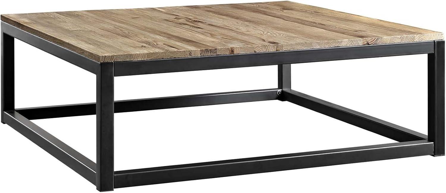 Attune 43.5" Square Solid Pine & Iron Outdoor Coffee Table - Brown