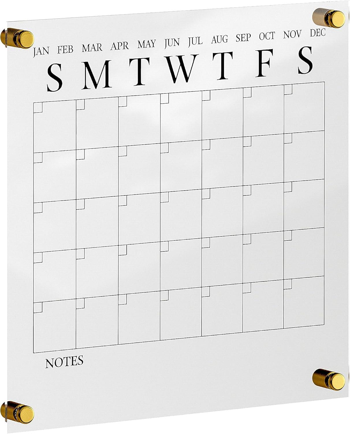 Thomas Martha Stewart Acrylic Wall Calendar with Dry Erase Marker and Mounting Hardware