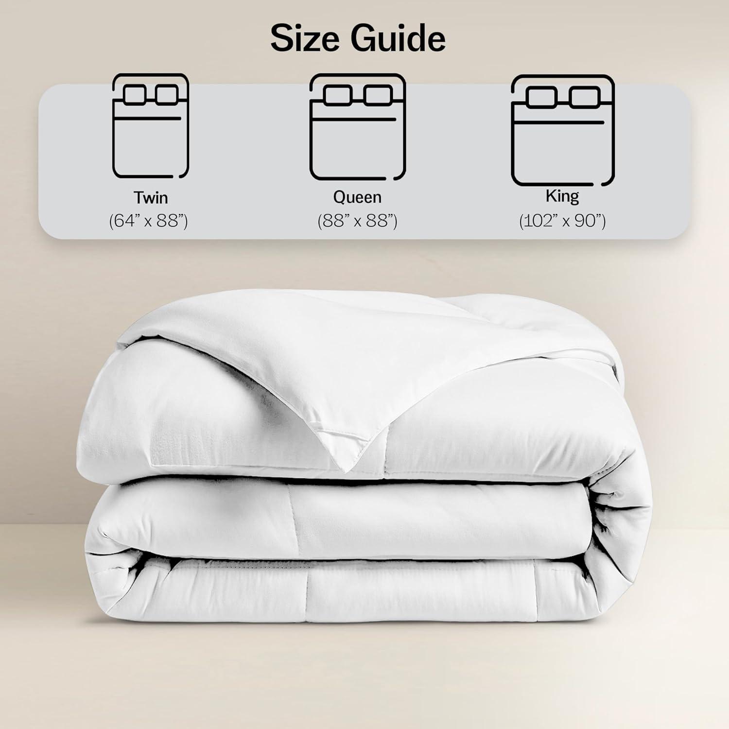 Lux Decor Collection King Comforter Duvet Insert - Box Stitched Down Alternative Single Comforter - Quilted Comforter with Corner Tabs (King, Navy Blue)