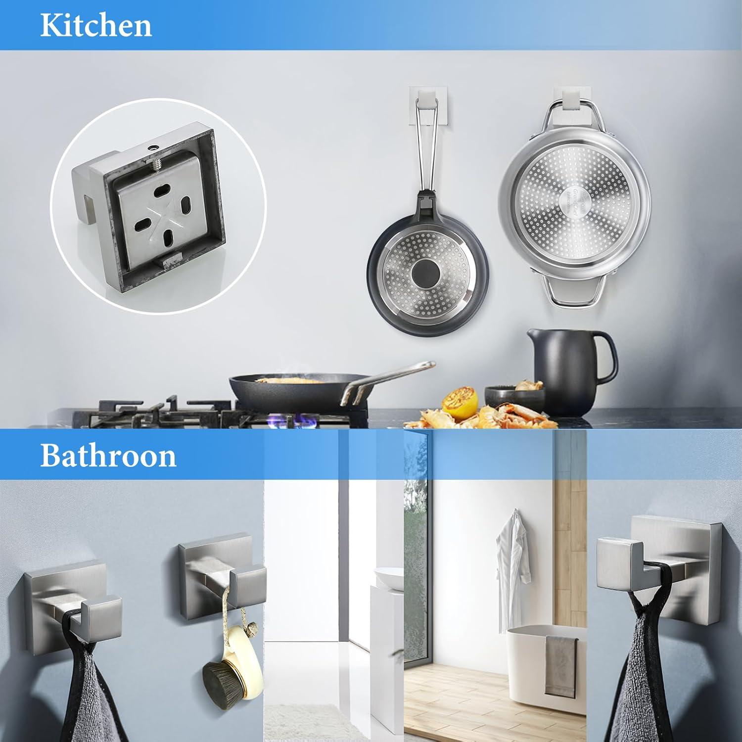 Brushed Nickel 6-Piece Stainless Steel Bathroom Hardware Set