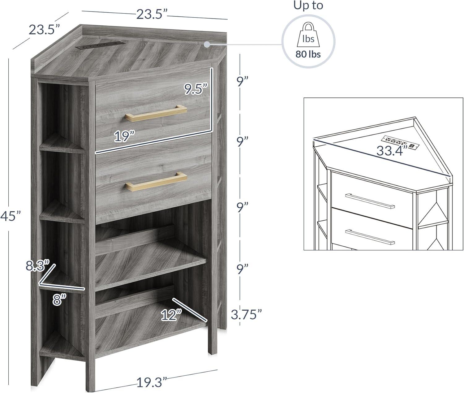 Madelin 1 - Drawer Corner Accent Chest 45'' H