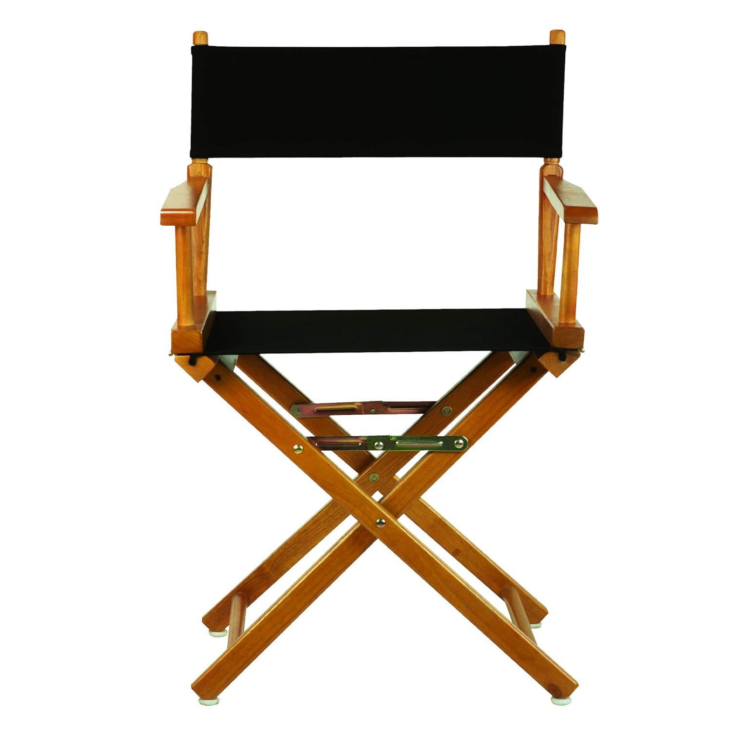 Casual Home 18" Director's Chair Honey Oak Frame-Black Canvas