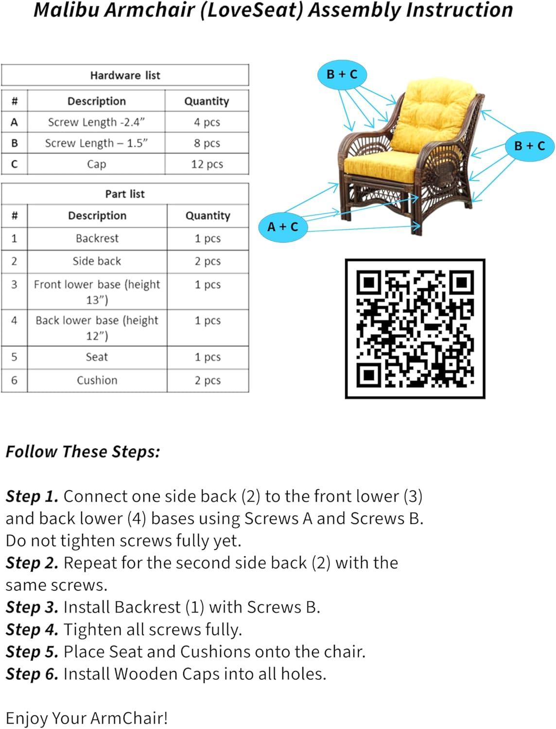 Natural Rattan Wicker Lounge Set with Cream Cushions