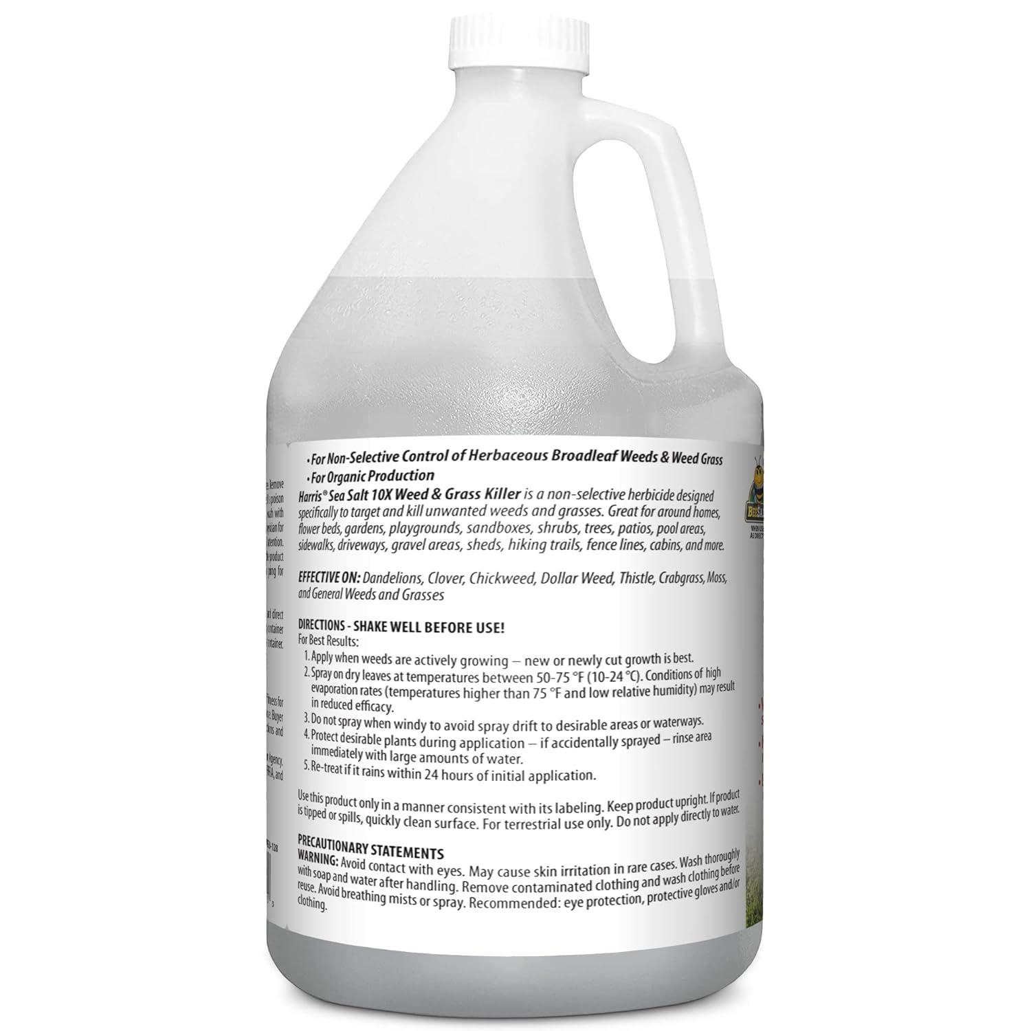 Harris Sea Salt 10X Organic Weed & Grass Killer, 1 Gallon