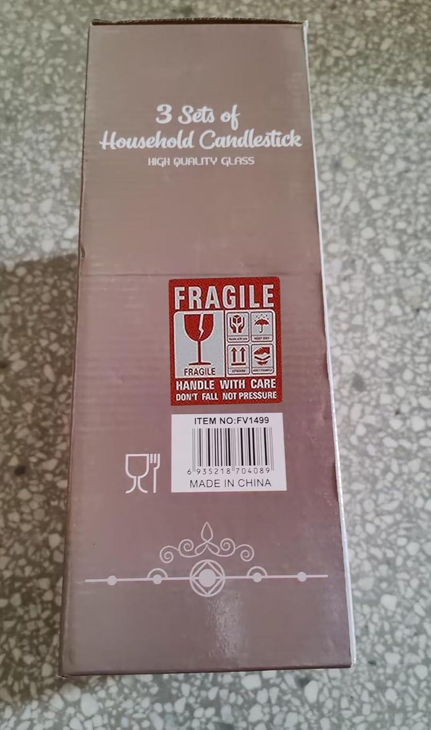 Nuptio Hurricane Glass Candle Holder Tea light Candle Holders ，3Pcs Tall Tealight Candle Holder Votive Candle Holders for Table Centerpiece Home Decoration