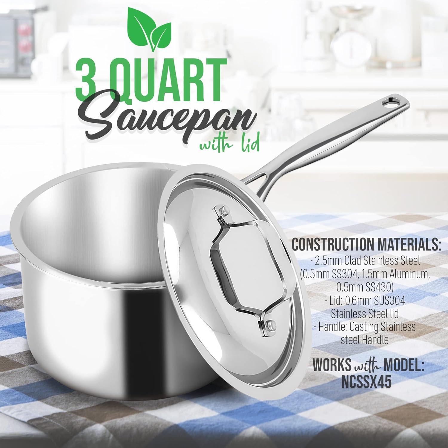 3 Quarts Stainless Steel (18/0) Saucepan