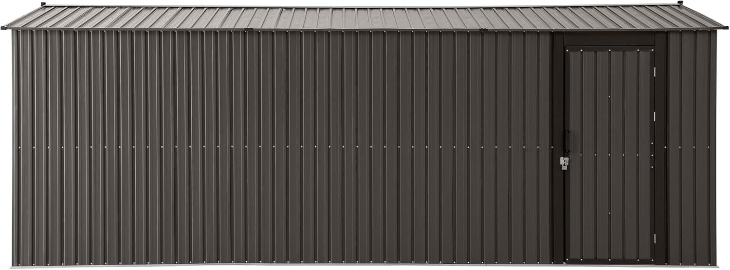 Sunjoy Outdoor Storage Shed 10 x 20 ft. Carport, Patio Metal Utility Large Storage Shed Garage with 2 Doors and 4 Vents, for Car, Truck, Bike, Garbage Can, Tool, Lawnmower, Tan