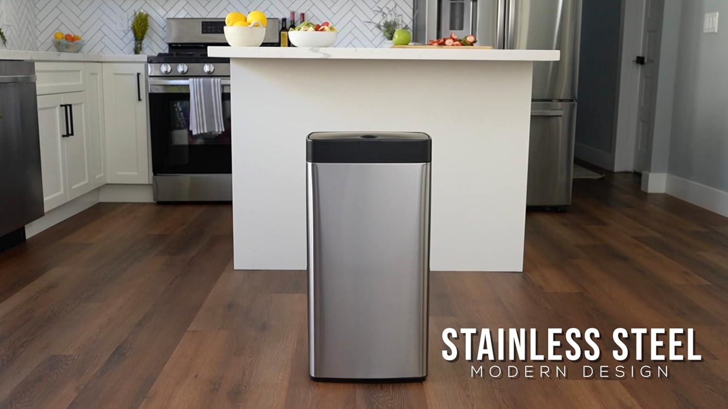 Simpli-Magic Stainless Steel Touchless Trash Can (13 Gallon Capacity)