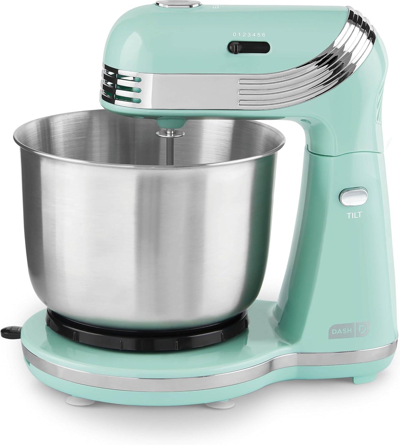 Aqua 6-Speed Electric Stand Mixer with Stainless Steel Bowl