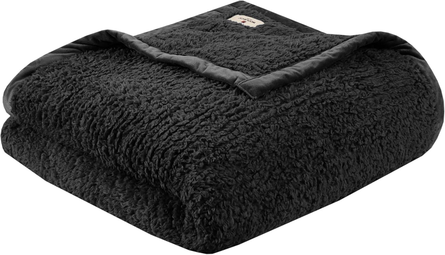 Twin Burlington Berber Bed Blanket Black