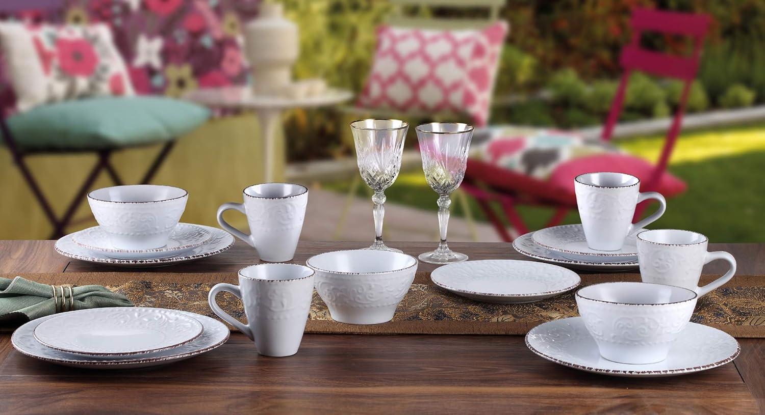 Lorren Home Trends Lorren 16 Piece Stoneware Dinnerware Set - Service for 4