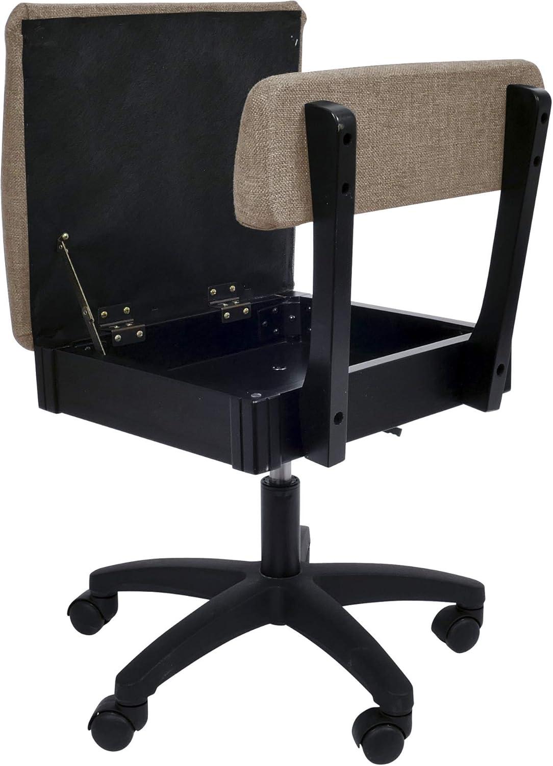 Adjustable Height Hydraulic Sewing Chair with Under Seat Storage by Arrow Classic Sewing Furniture