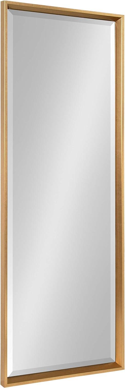 17.5" x 49.5" Calter Full Length Wall Mirror Gold - Kate and Laurel: No Assembly, Rectangle, Plastic Frame