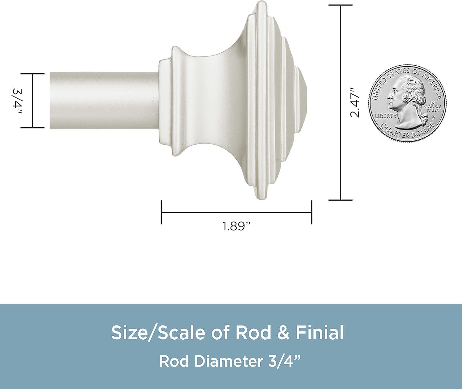 Kenney Square End Bay Window Double Curtain Rod, 78-144" Adjustable Length: 22-37" Sides, 28-72" Center, Steel