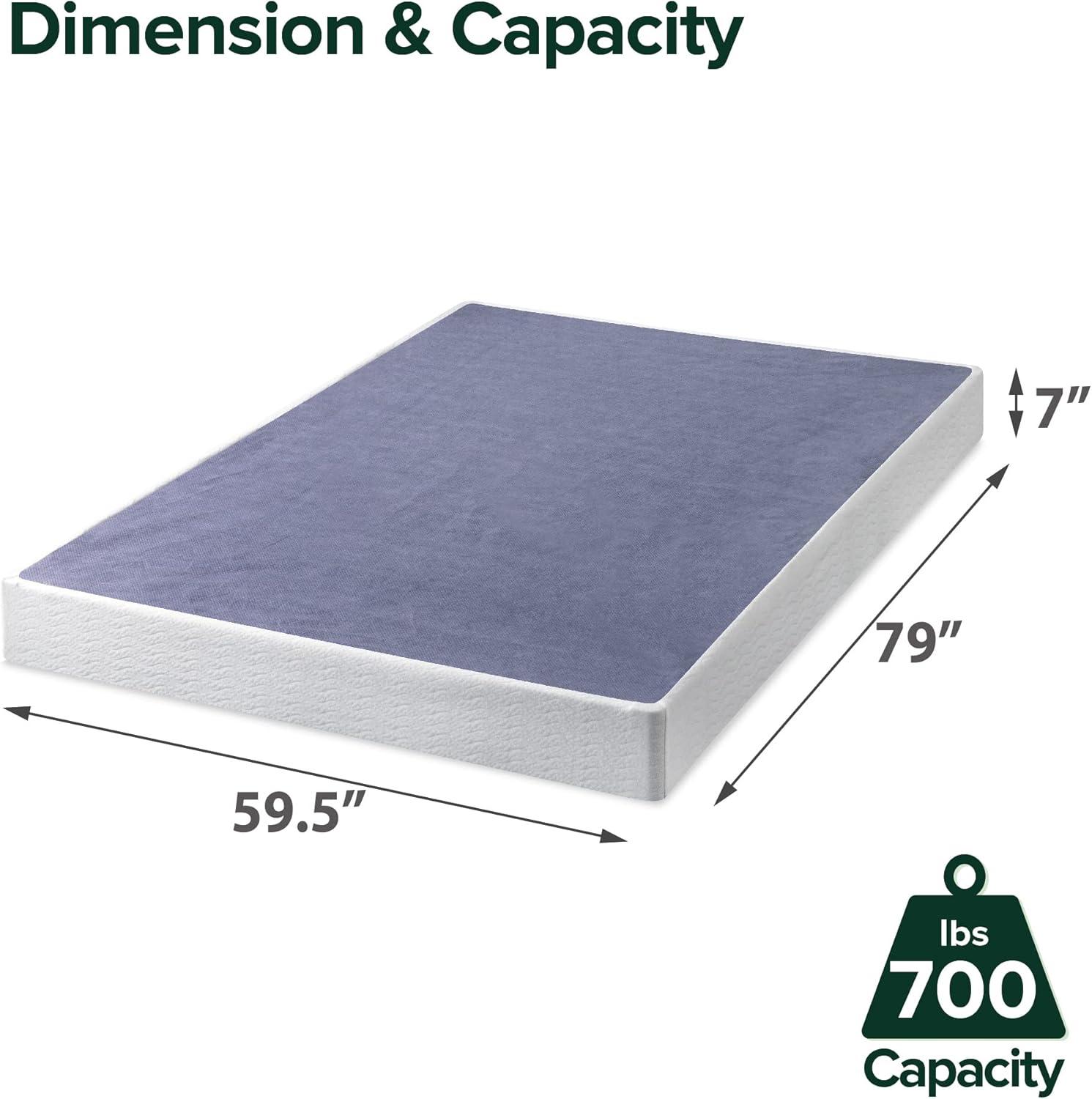 7" Metal Smart BoxSpring Mattress Base with Quick Assembly Purple - Zinus