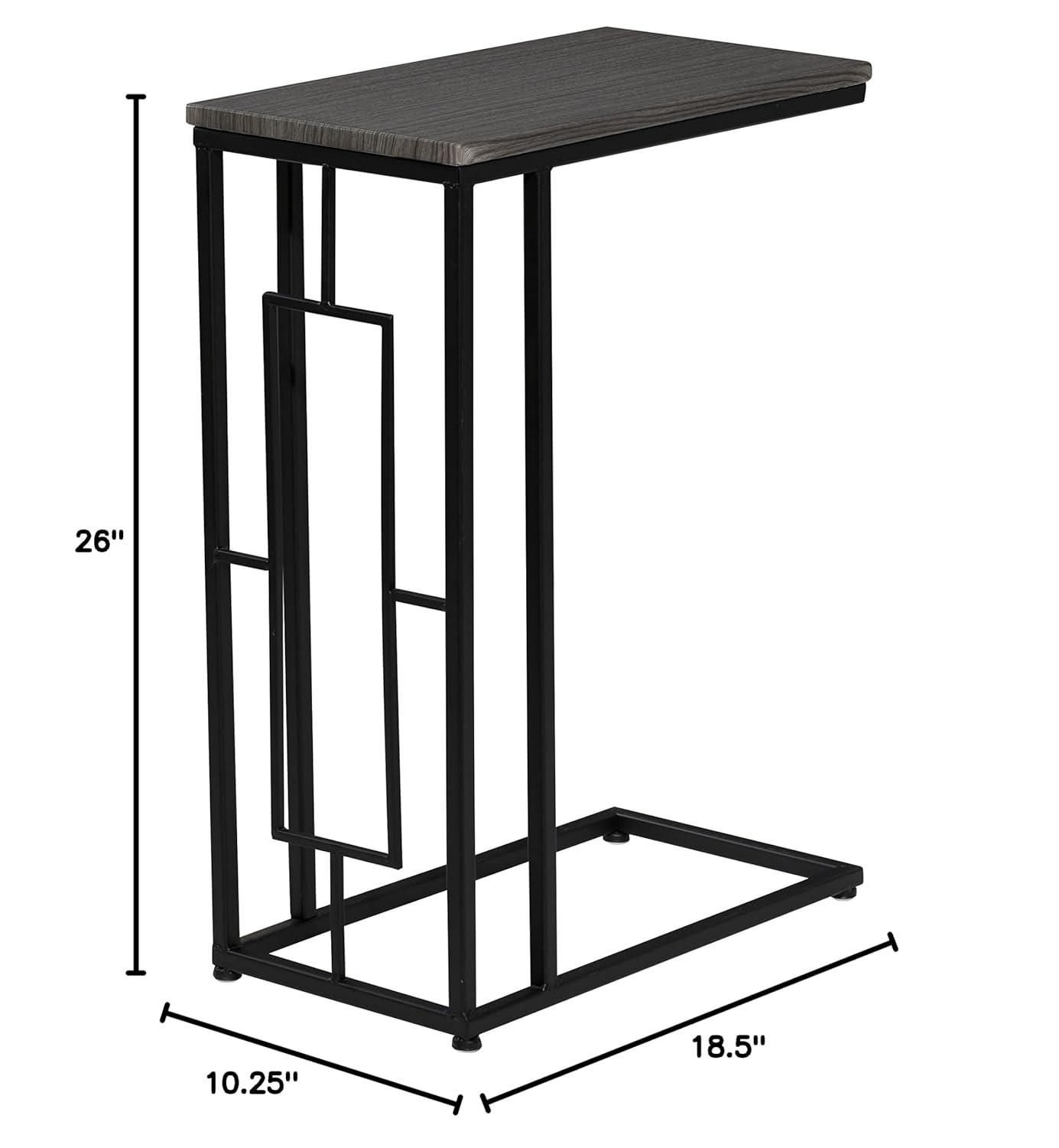 Contemporary Metal and Wood Accent Table Gray - Olivia & May