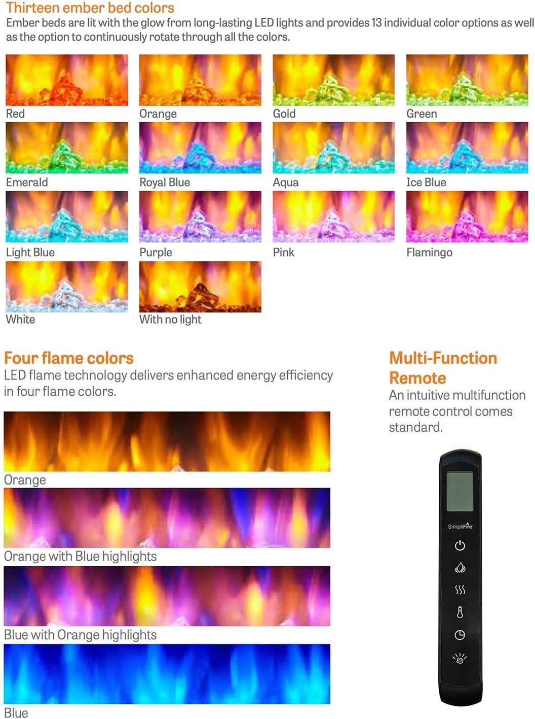 SimpliFire Allusion Platinum Wall Mount Electric Fireplace