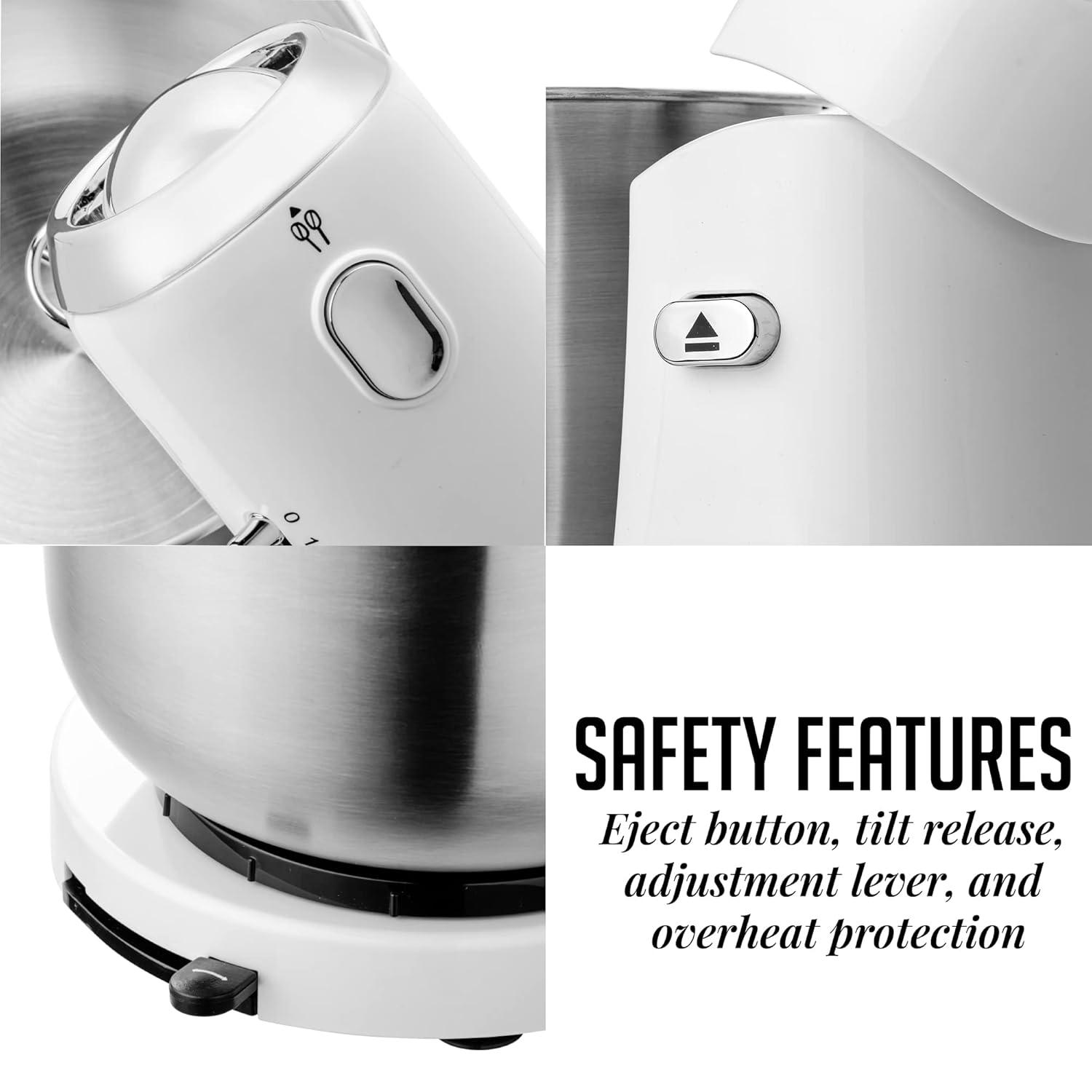 Ovente Electric Stand Mixer with 3.5Qt Removable Stainless Steel Bowl