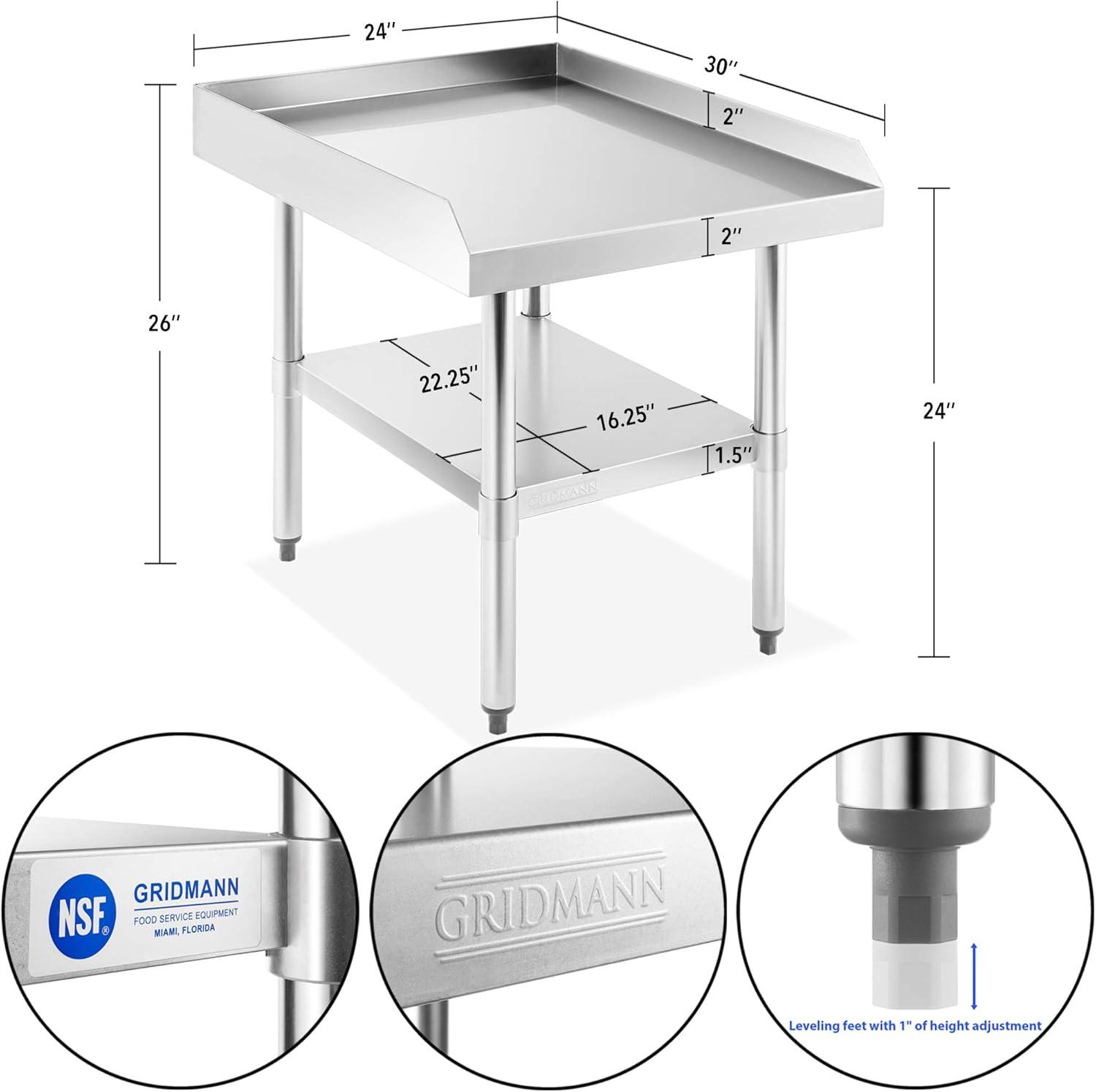 Stainless Steel Grill Table & Equipment Stand with Undershelf