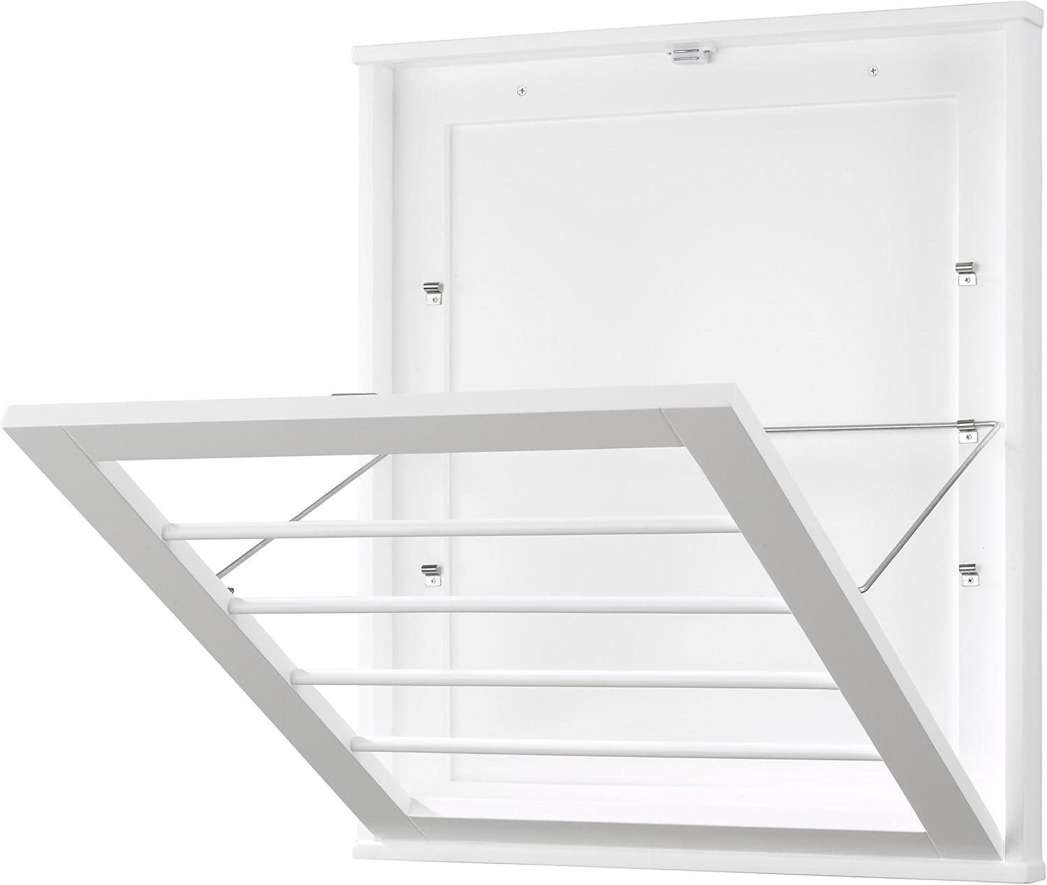 Whitmor White Wall Mounted Folding Wood Drying Rack